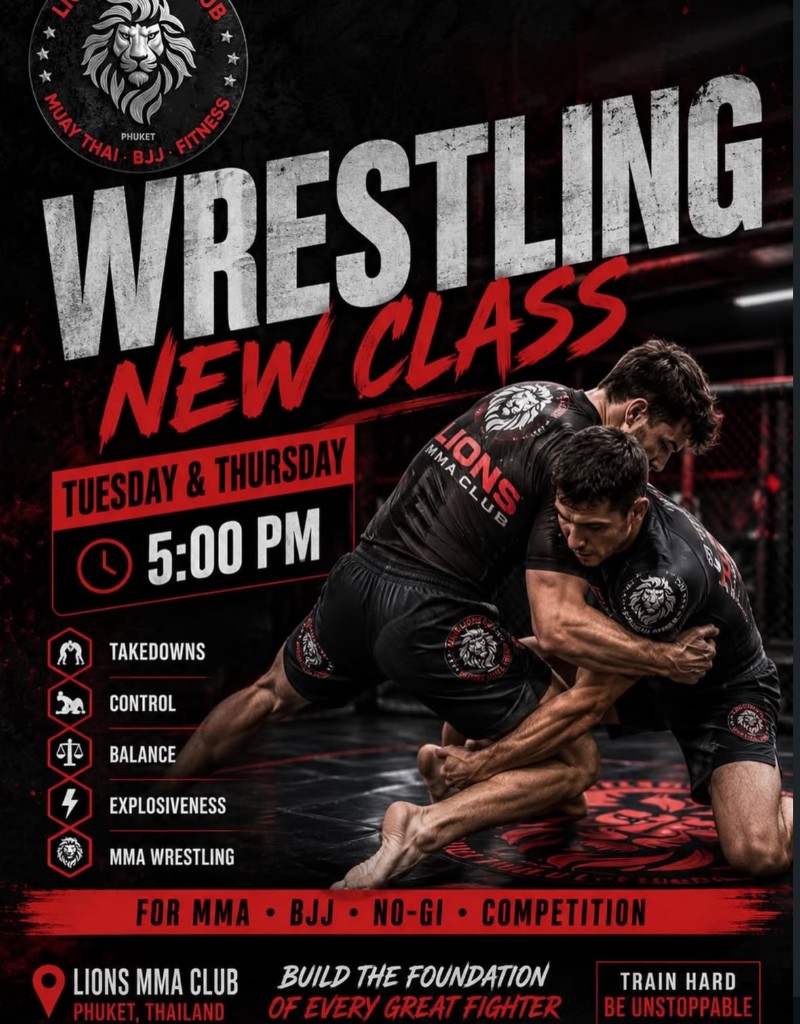 Wrestling class at Lions MMA Club Phuket