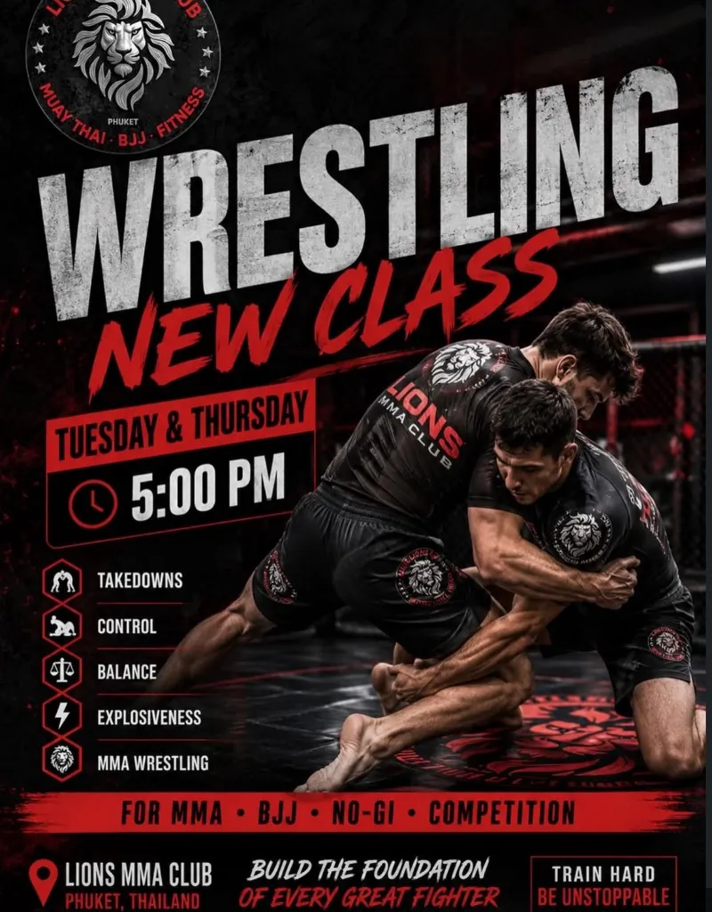 Wrestling class at Lions MMA Club Phuket