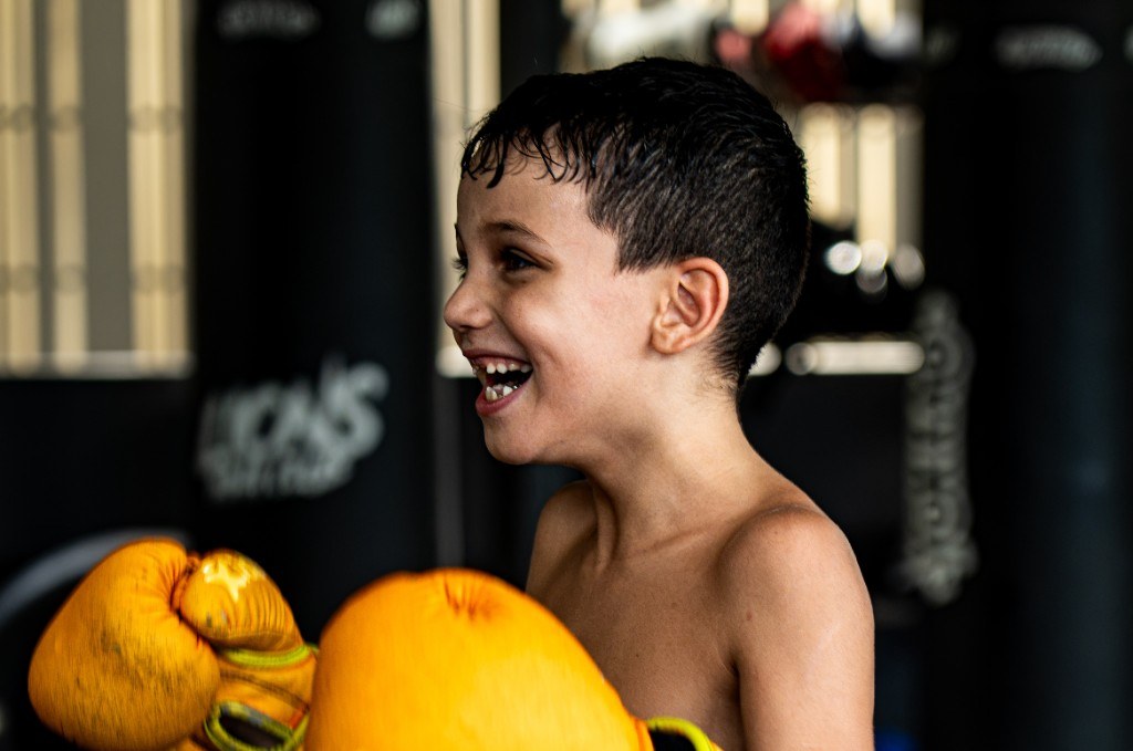 Kids Muay Thai class at Lions MMA Club Phuket