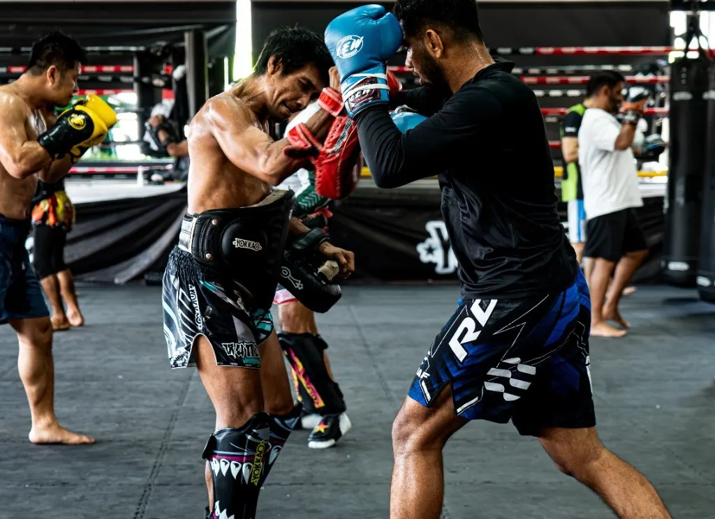 Muay Thai boxing and pad rounds at Lions MMA Club Phuket
